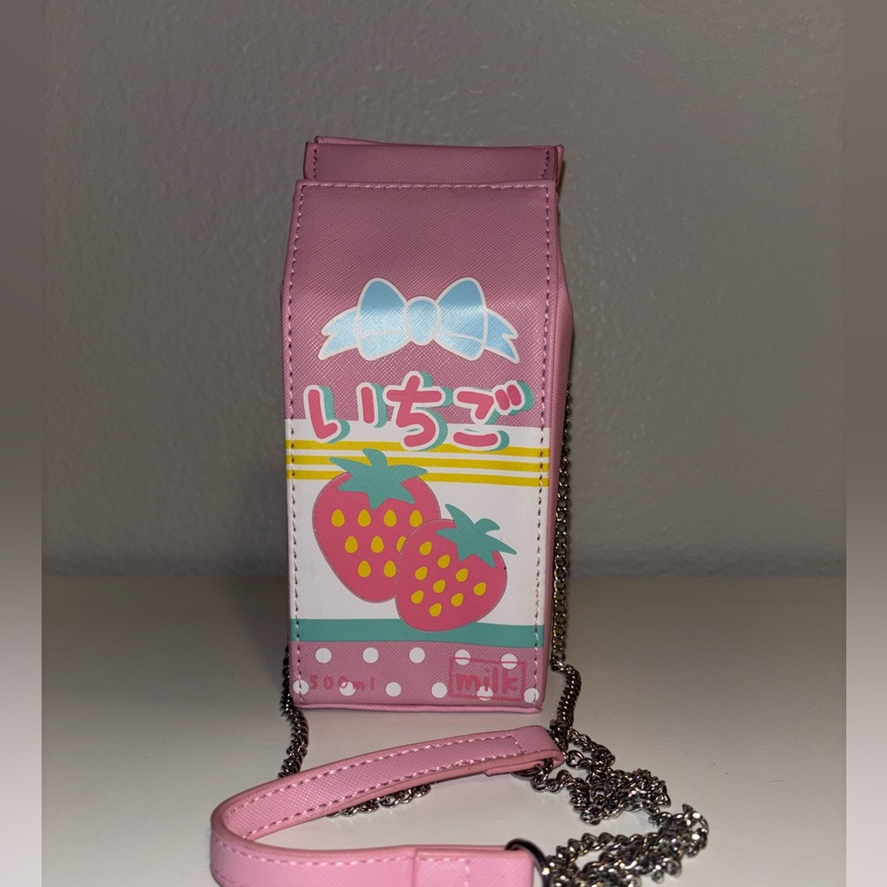 Hot Topic Strawberry Milk Cartoon Crossbody Bag